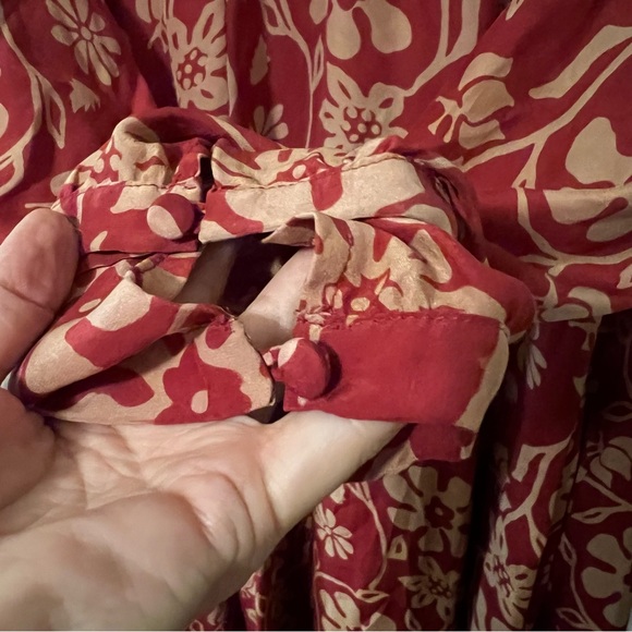 NATALIE MARTIN FIORE MAXI RED FLOWERS WHIMSICAL FAIRY BLOUSON BOHO M - Picture 14 of 16